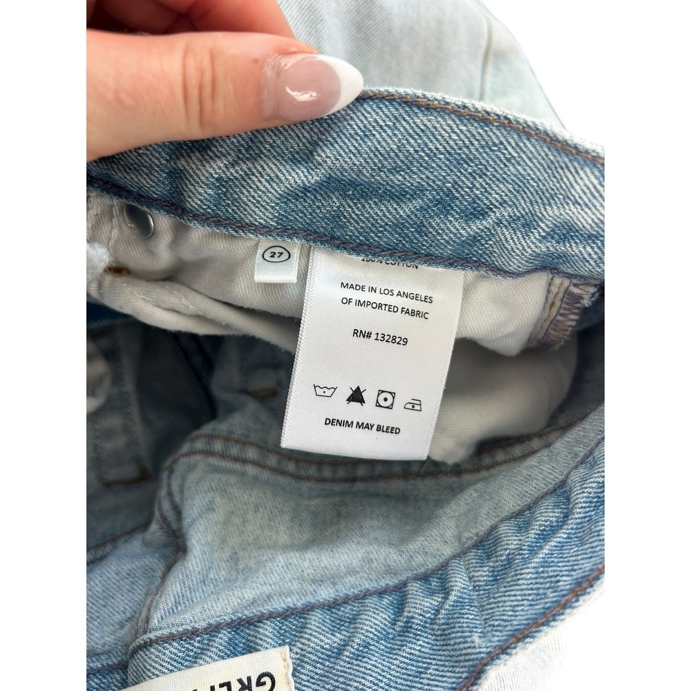 GRLFRND The Bella Low Rise Boyfriend Jeans Light Wash Distressed Echo Park 27 - Picture 11 of 12